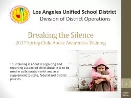 Breaking the Silence 2017 Spring Child Abuse Awareness Training