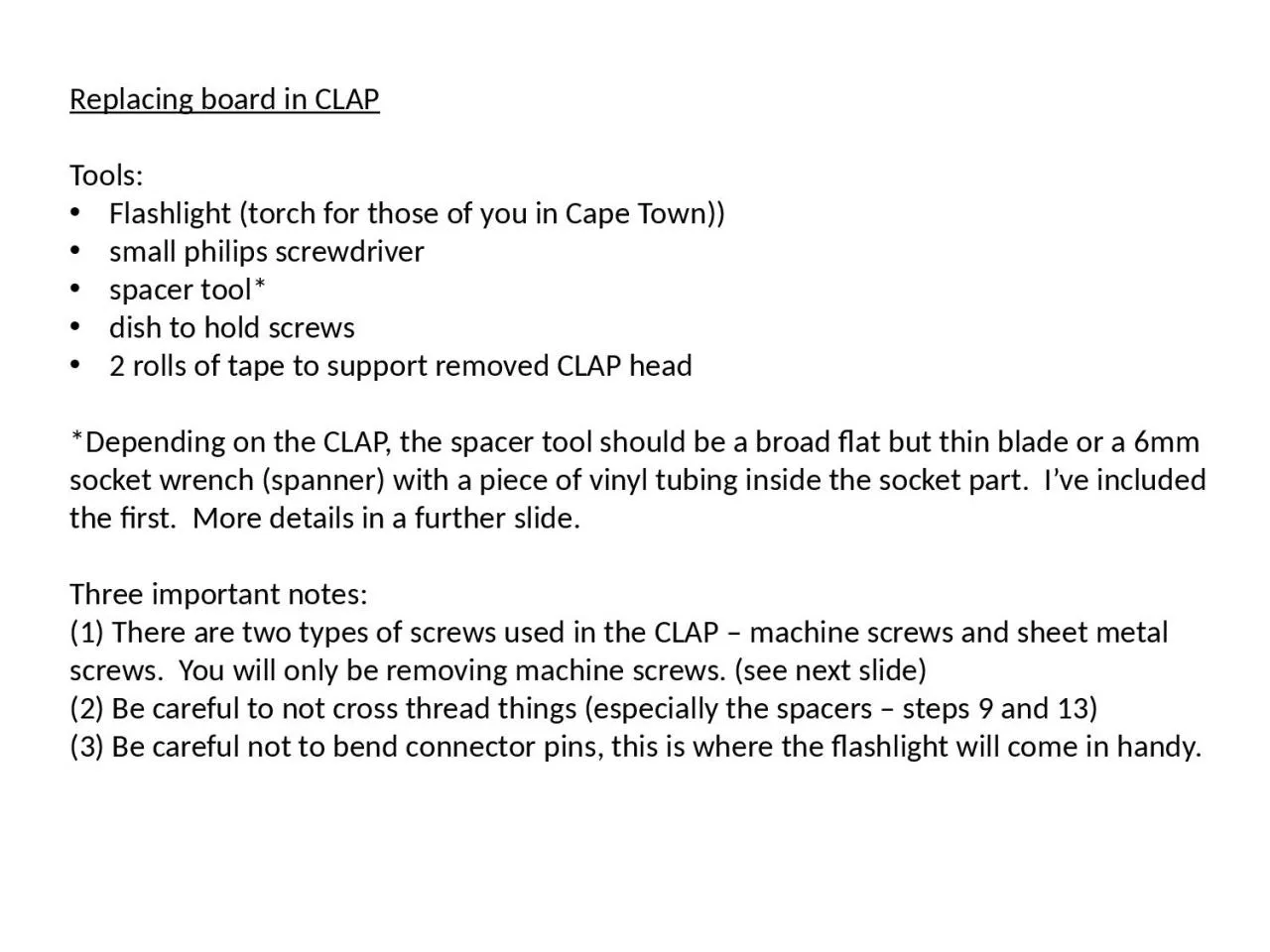 PPT-Replacing board in CLAP Tools: