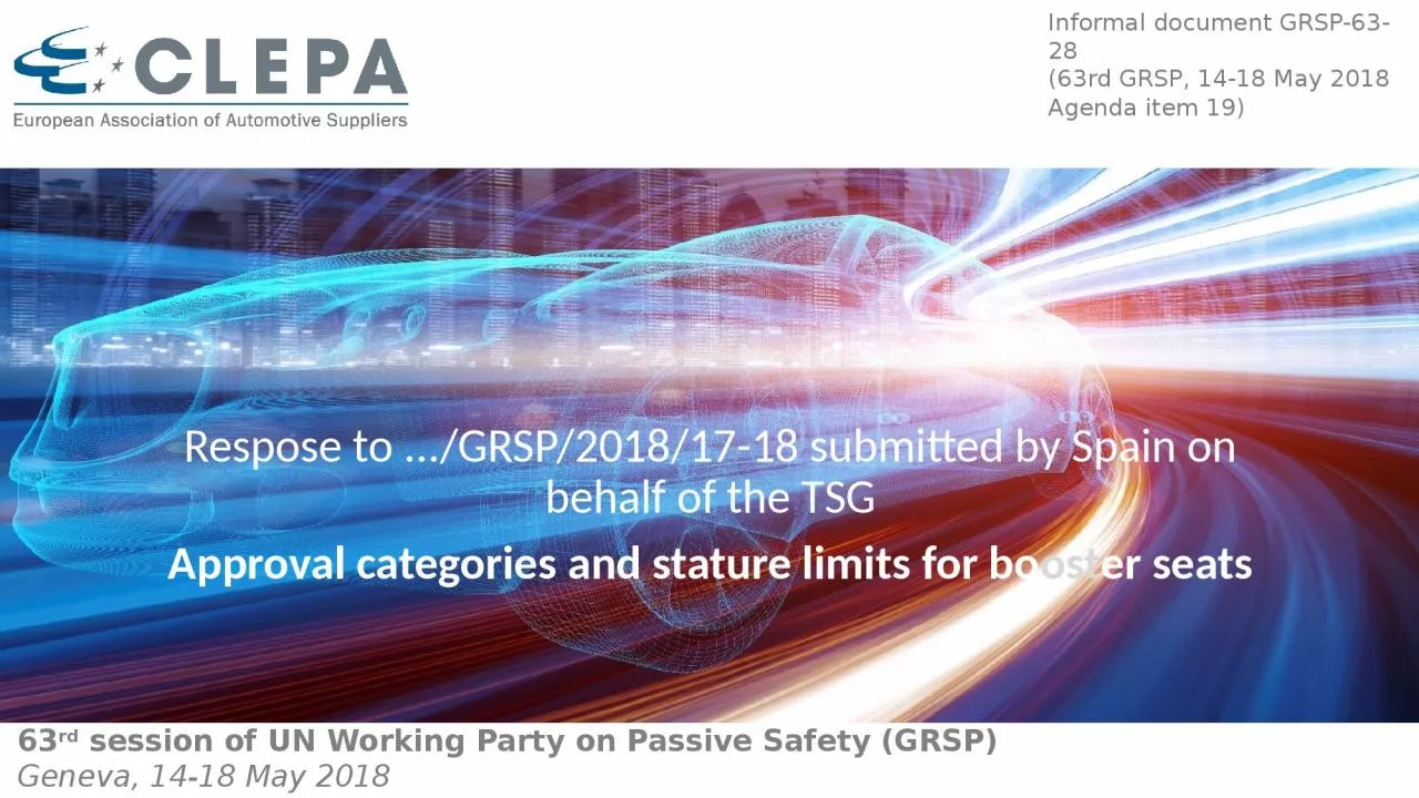 Respose to .../GRSP/2018/17-18 submitted by Spain on behalf of the TSG