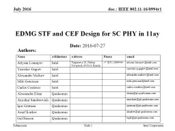 July 2016 Intel Corporation