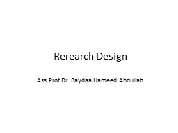Rerearch  Design Ass.Prof.Dr