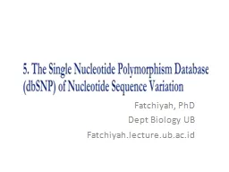 Fatchiyah, PhD Dept Biology UB