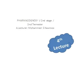 PHARMACOGNOSY  I/ 2nd  stage  /