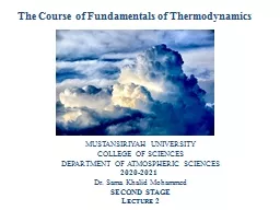 The Course of  Fundamentals of Thermodynamics