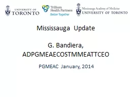 Mississauga Update G.  Bandiera