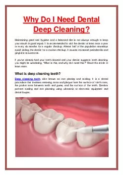Why Do I Need Dental Deep Cleaning?