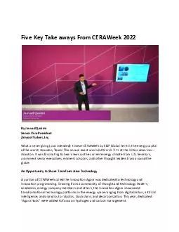 Five Key Take aways From CERAWeek 2022