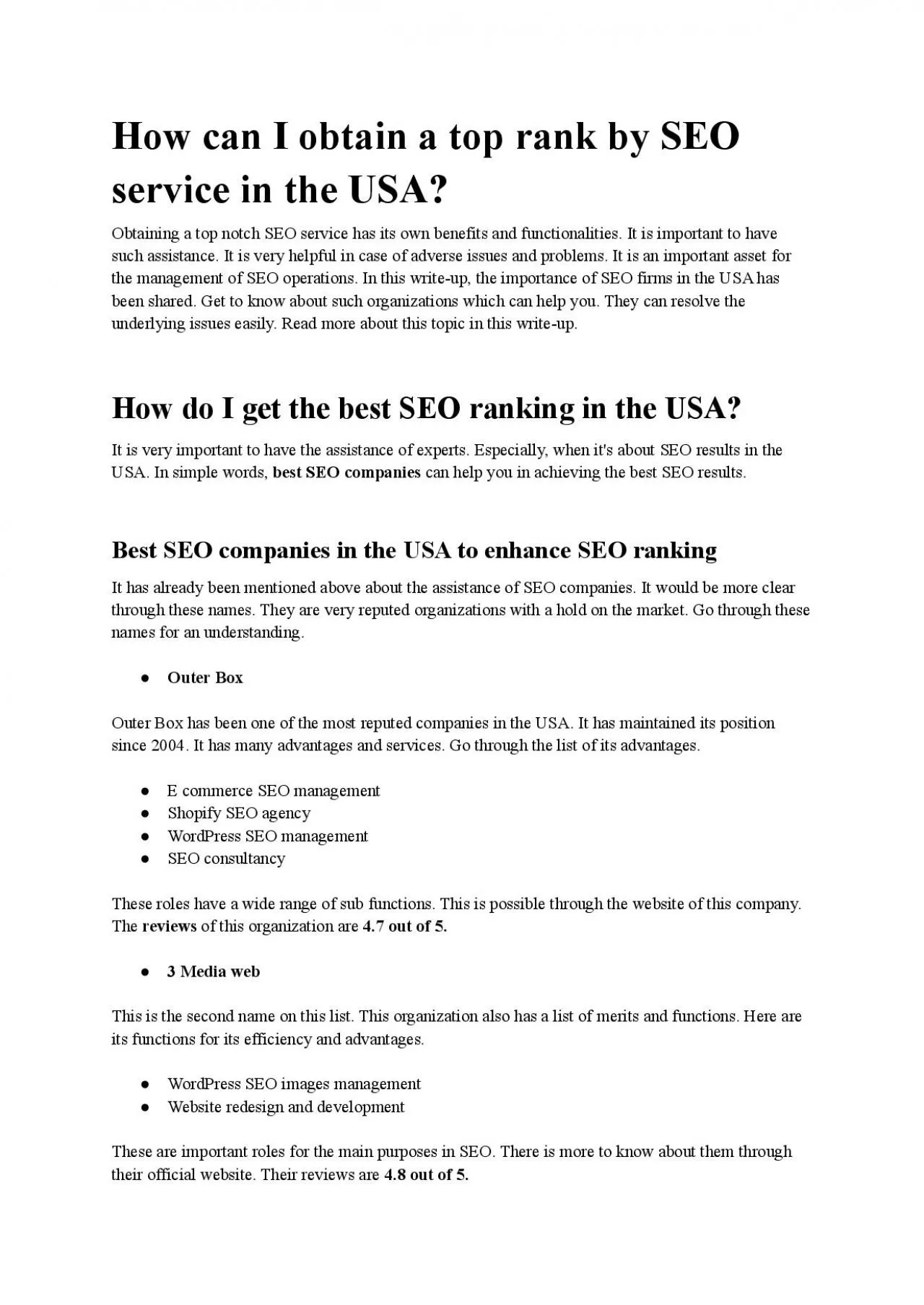 PDF-How can I obtain a top rank by SEO service in the USA?