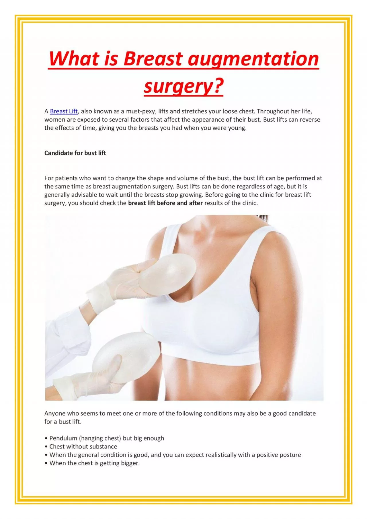 What is Breast augmentation surgery?