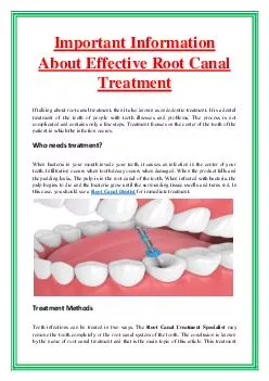Important Information About Effective Root Canal Treatment