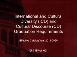 International and Cultural Diversity (ICD) and