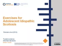 Exercises for Adolescent Idiopathic Scoliosis
