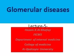 Glomerular diseases Lecture-4-