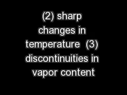 (2) sharp changes in temperature  (3) discontinuities in vapor content