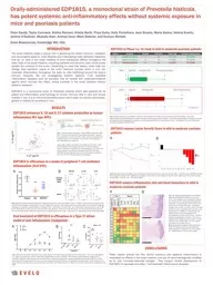 Orally-administered EDP1815, a monoclonal strain of