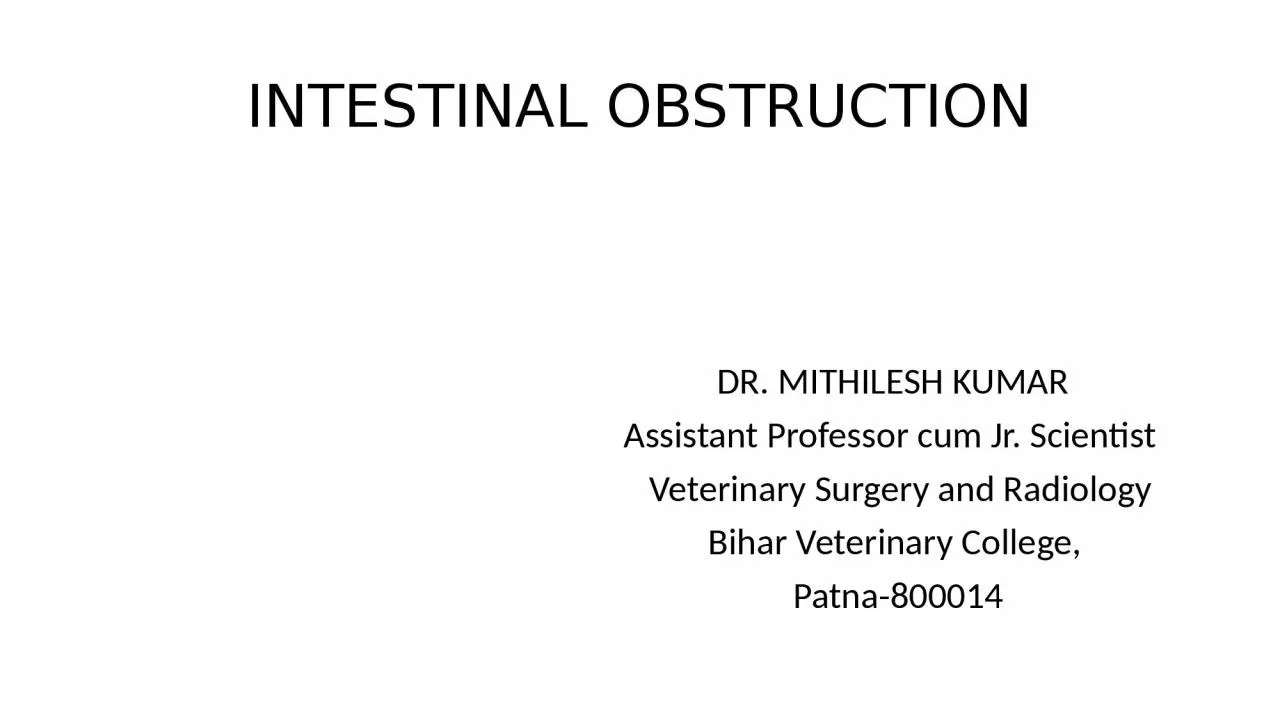 PPT-INTESTINAL OBSTRUCTION