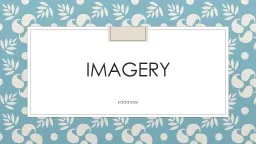 IMAGERY yaaaaay What is Imagery?