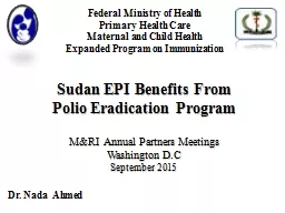 Sudan EPI Benefits From Polio Eradication Program