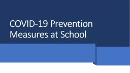 COVID-19 Prevention Measures at School