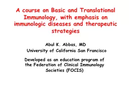 PPT-A course on Basic and Translational Immunology, with