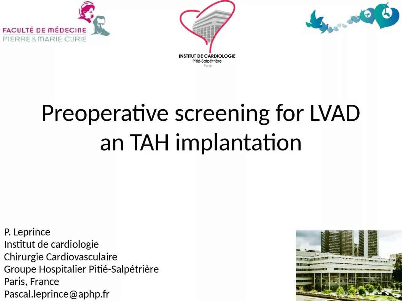 PPT-Preoperative screening for LVAD an TAH implantation