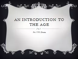 An introduction to the age