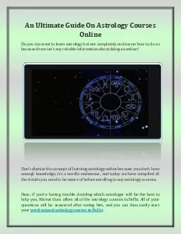 An Ultimate Guide On Astrology Courses Online