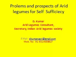 PPT-Problems and prospects of Arid legumes for