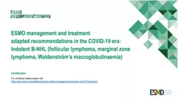 ESMO-Recommendations-Covid-19-Indolent-Lymphoma-Slide-Set-PPT