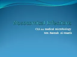 Nosocomical  Infections CLS 212 medical microbiology