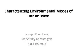 Characterizing Environmental Modes of Transmission