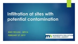 Infiltration  at sites with potential contamination