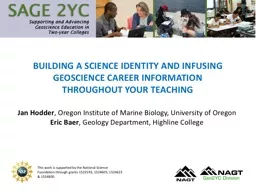 BUILDING A SCIENCE IDENTITY AND INFUSING GEOSCIENCE CAREER INFORMATION THROUGHOUT YOUR