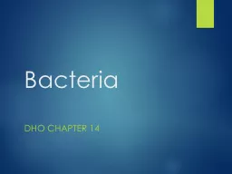 Bacteria DHO Chapter 14 Bacteria facts