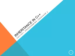 Inheritance in C++ CSC1201: Programming Language 2