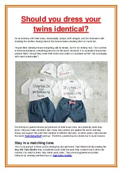 Should you dress your twins identical?