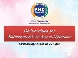 PPT-Deliverables for Esteemed Silver Annual Sponsor