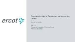 Commissioning of Resources experiencing delays