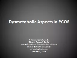 Dysmetabolic  Aspects  in PCOS