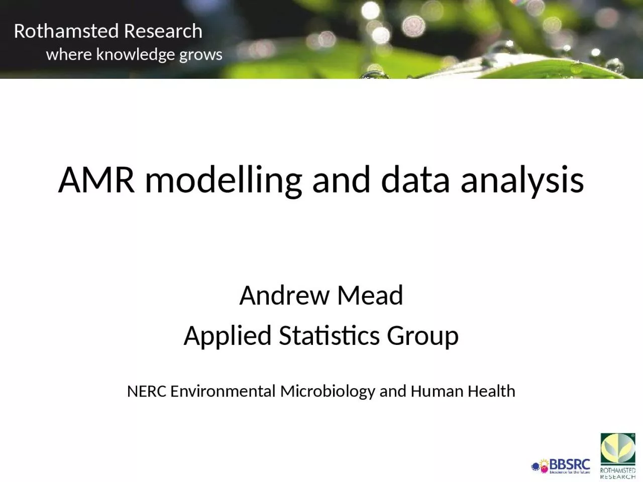 PPT-AMR modelling and data analysis