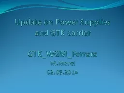 Update on Power Supplies  and GTK carrier