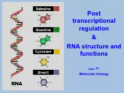 Post transcriptional regulation