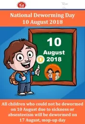 National Deworming Day 10 August 2018