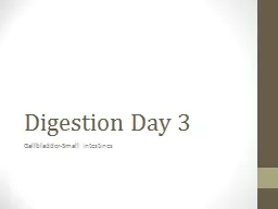 Digestion Day 3 Gallbladder-Small Intestines