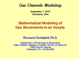 Gas Channels Workshop September 7, 2012