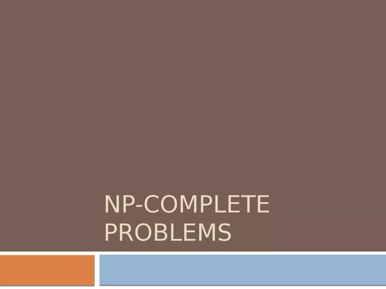 NP-Complete problems Admin