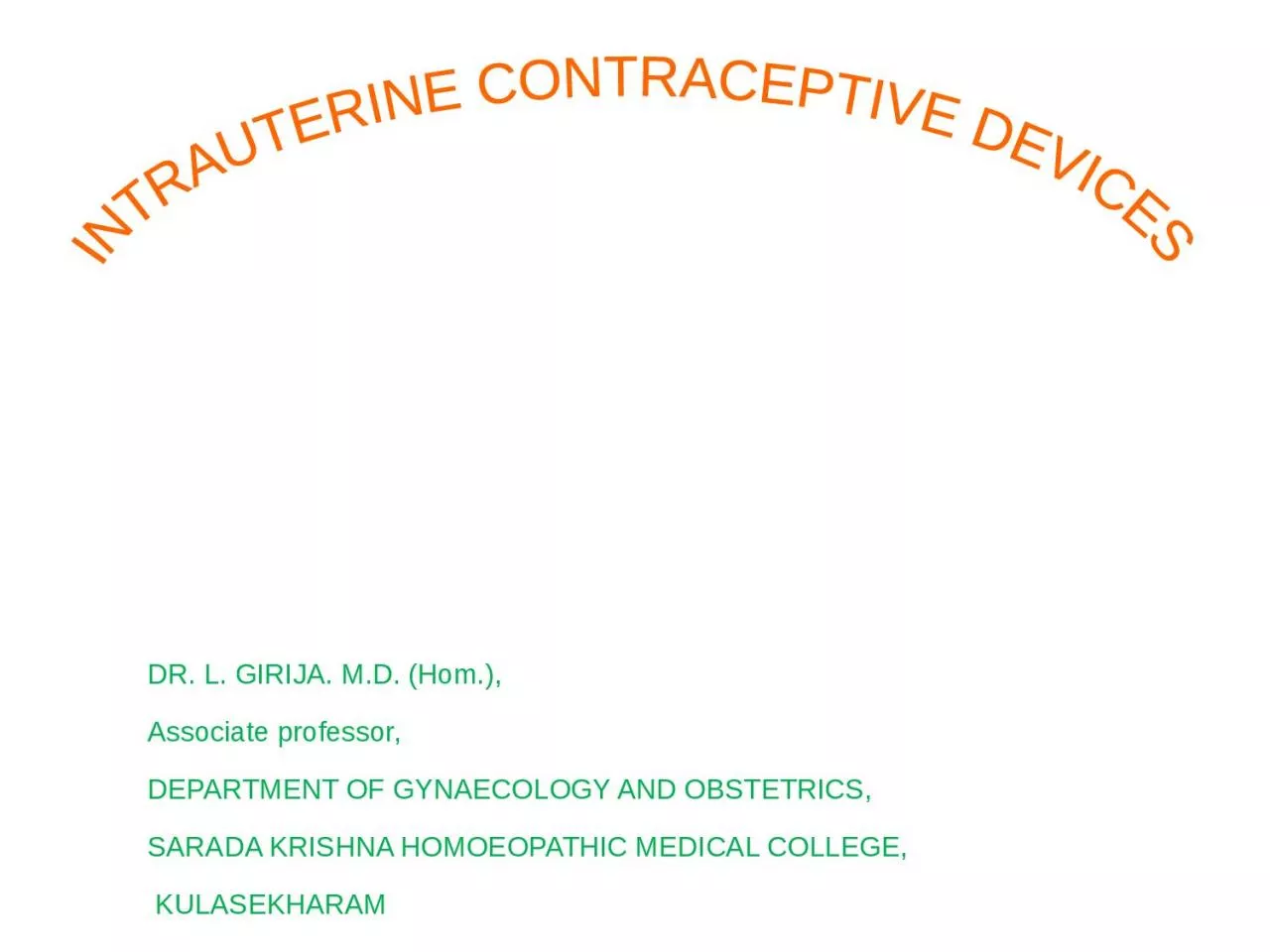 PPT-INTRAUTERINE CONTRACEPTIVE DEVICES