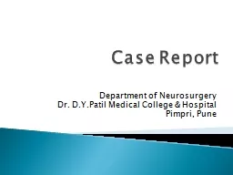 Case Report Department of Neurosurgery