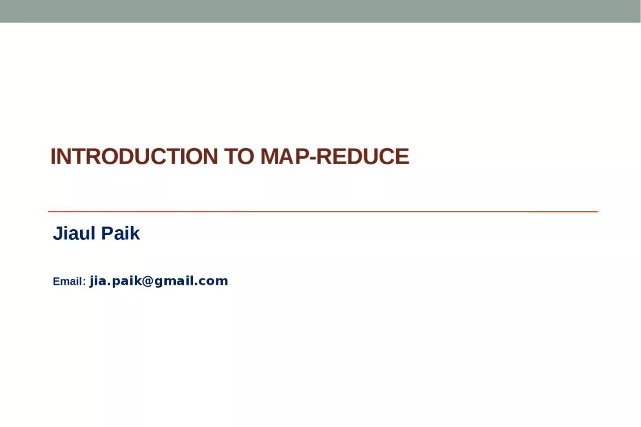 PPT-Introduction to map-reduce