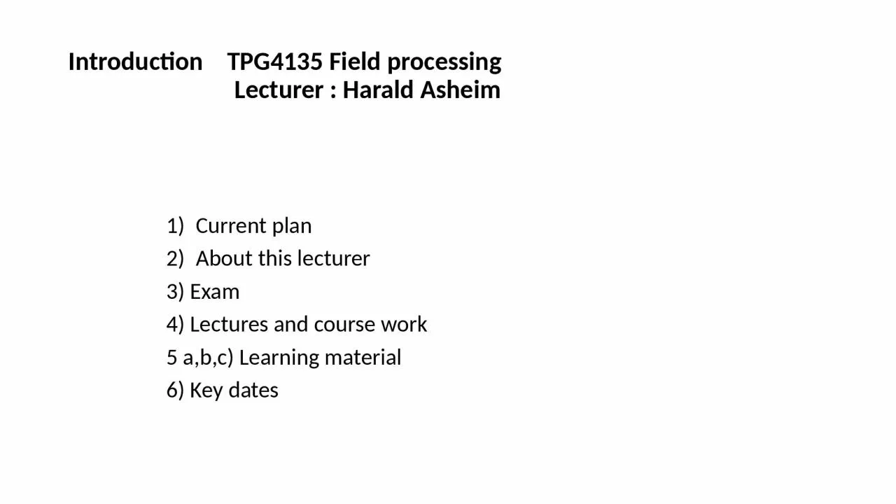 PPT-Introduction TPG4135 Field